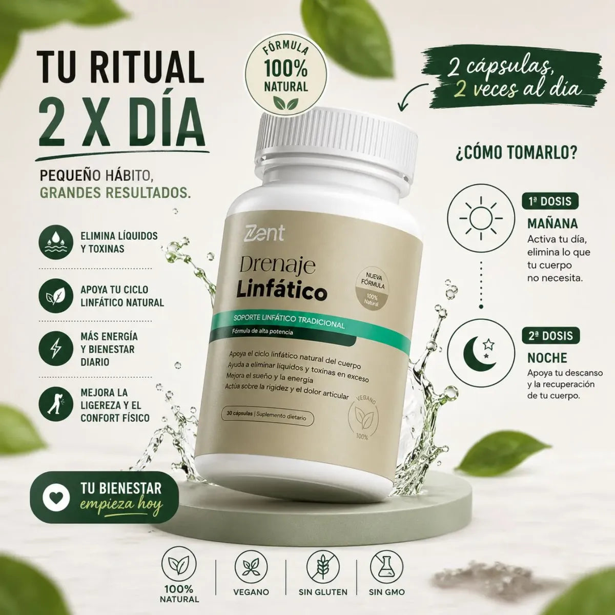 3X2Suplemento Drenaje Linfático Zent 60